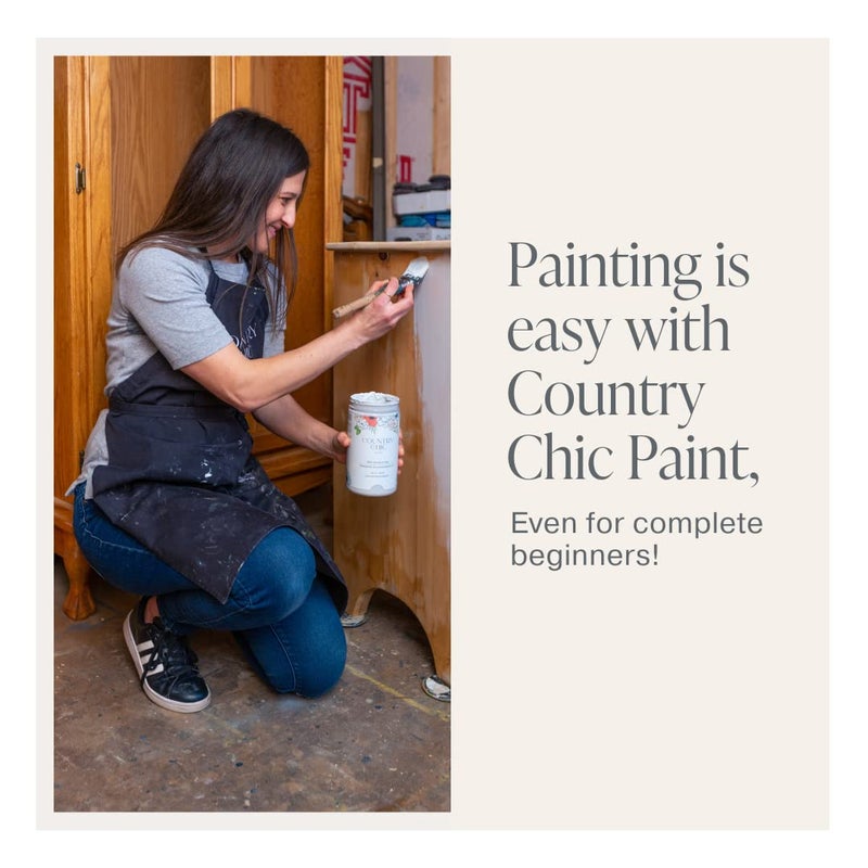 Country Chic Paint Country Chic All-in-One Chalk Paint for Furniture, Cabinets, Home Decor, Eco-Friendly, Matte Finish, Built-In Primer & Top Coat for Wood, Metal - No Wax Needed (Crinoline (Off White), Sample (4 oz)) - - Image 5
